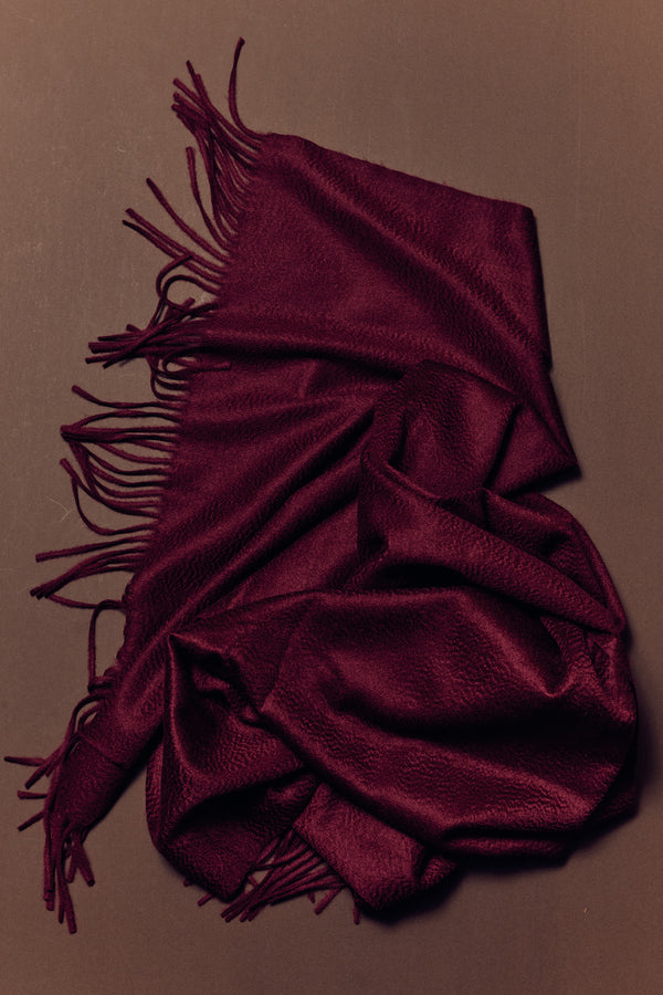 burgundy cashmere shawl